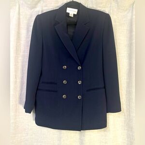 Evan Picone Women’s Double-Breasted Navy Blazer